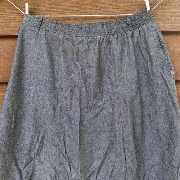 Vintage Orvis Womens Size 16 Gray Cotton Skirt Elastic Waistband Made In USA Sli - Picture 6 of 10